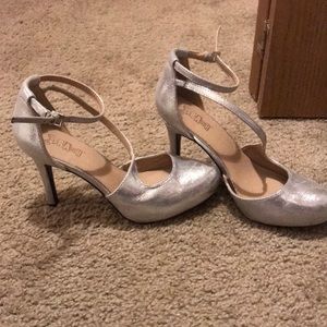 Silver heels.